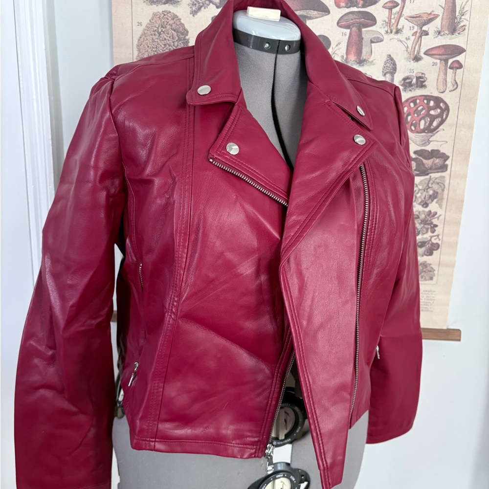Red Leather Jacket by Express